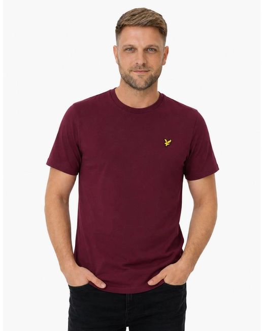 Lyle & Scott Red Lyle & Scott Plain T-Shirt Burgundy for men