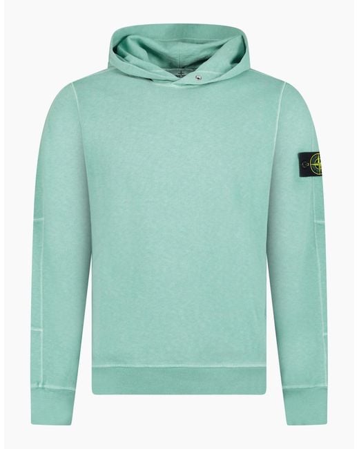 Stone Island Green Cotton Hoodie Sweatshirt for men