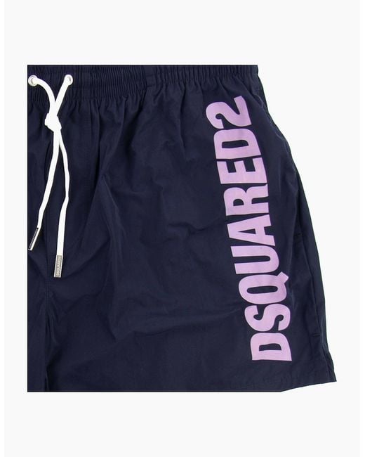 DSquared² Blue Dsquared Side Leg Short for men