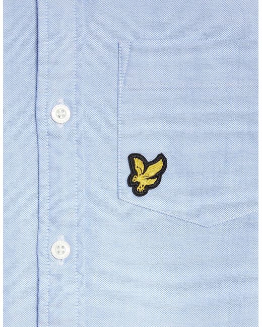 Lyle & Scott Blue Cotton Button Down Oxford Shirt for men