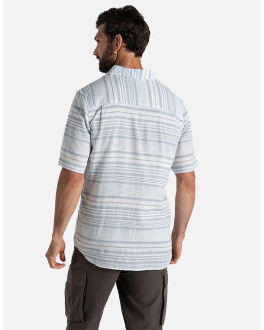 Craghoppers White Cartwright Stripe Short-Sleeved Shirt for men