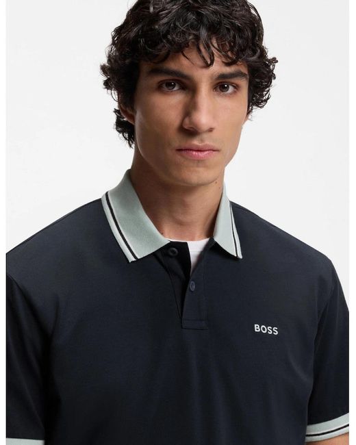 Boss Blue Boss Pe Blocks Polo Shirt 404 Dk for men