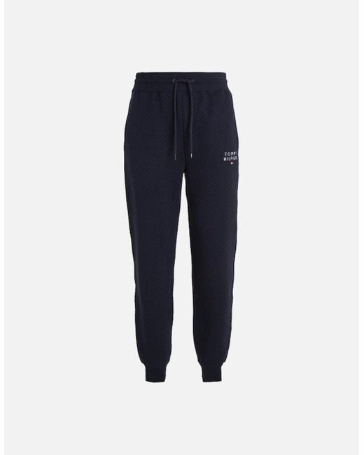 Tommy Hilfiger Blue Premium Quilted Tracksuit Jogging Bottoms for men