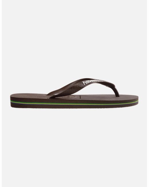 Havaianas Brown Brasil Logo Flip Flops