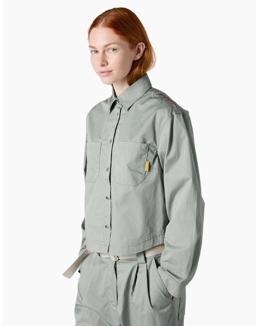 Parajumpers Gray Buttoned Cropped Fox Jacket