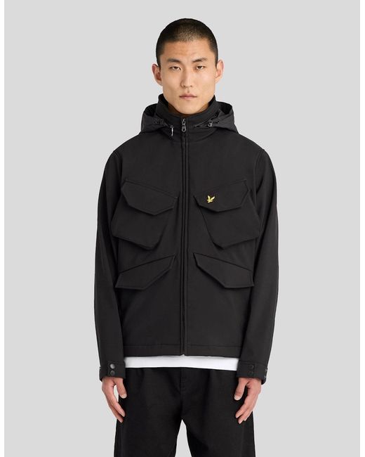 Lyle & Scott Black Softshell Field Jacket for men