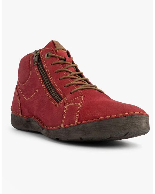 Josef Seibel Red Fergey 67 Size Zip Boots