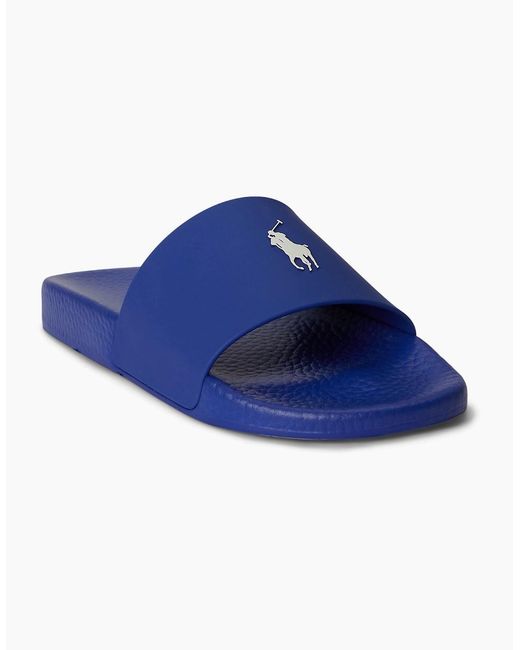 Polo Ralph Lauren Blue Polo Slide Sliders Royal/Deckwash for men