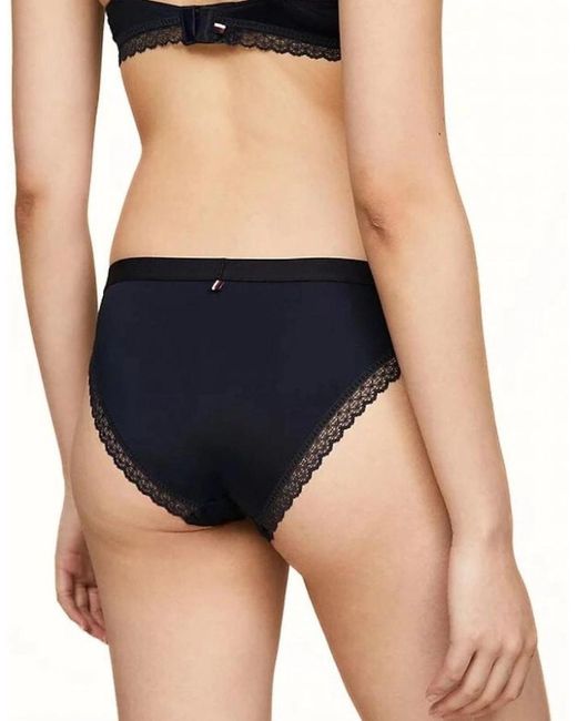 Tommy Hilfiger Blue Th Tonal Logo Lace Bikini Brief