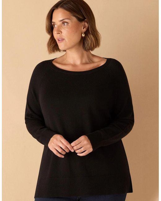 Live Unlimited London Black Round Neck Jumper