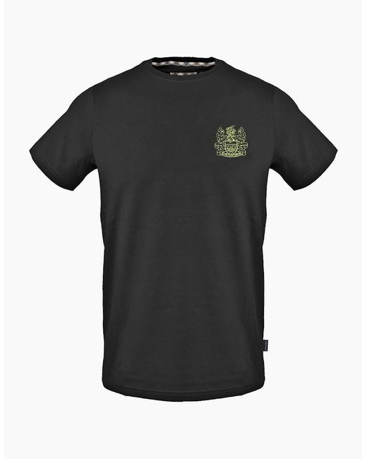 Aquascutum Black Crew Neck Short Sleeve Regular Fit T-Shirt for men