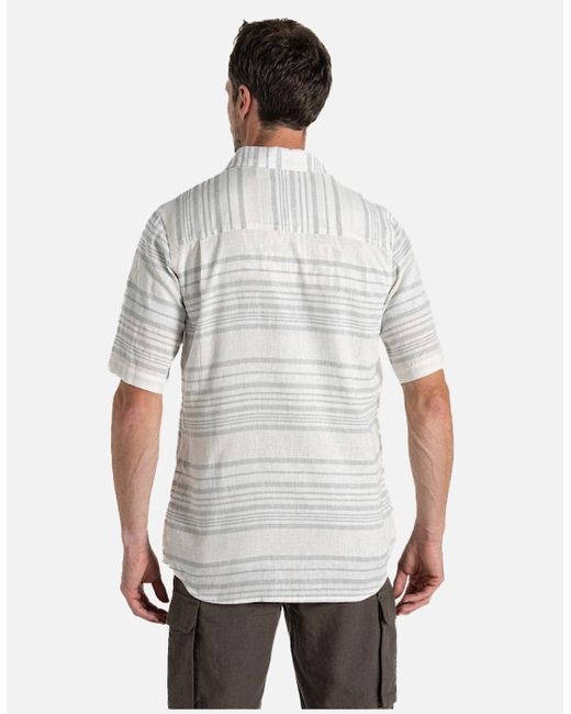 Craghoppers White Cartwright Stripe Short-Sleeved Shirt for men
