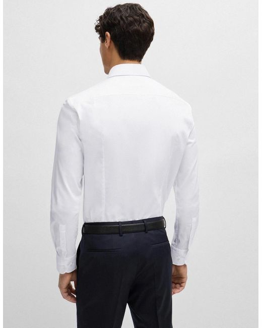 Boss White Slim Fit H-Hank Shirt for men