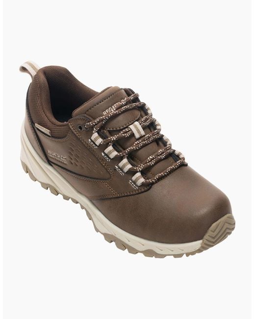 Regatta Brown Ladies Amble Synthetic Leather Waterproof Walking Shoes