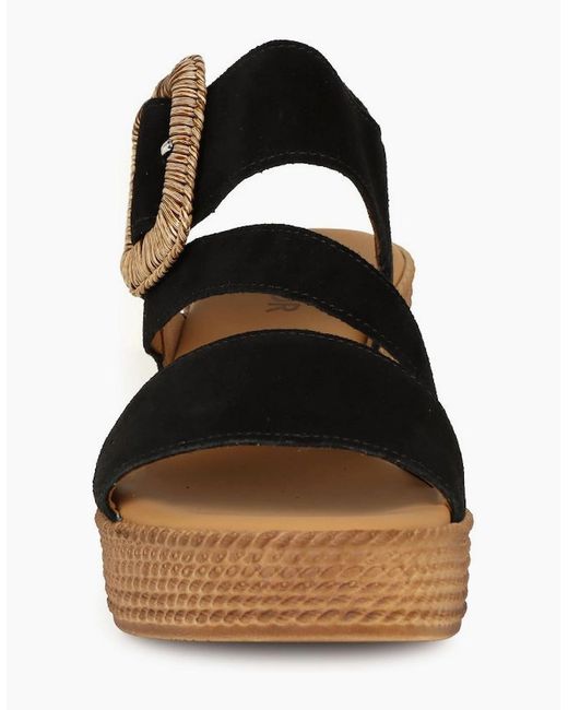 Gabor Black Embrace Wedge Sandal