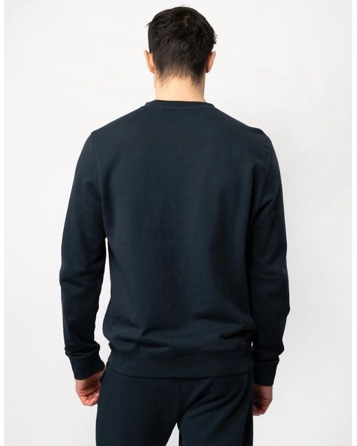 Boss Blue Boss Westart Crew Neck Sweatshirt With Logo Patch Nos for men