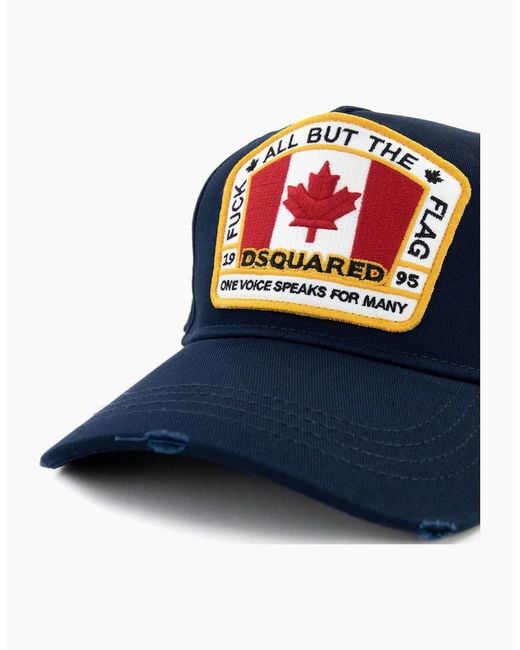 DSquared² Blue Canadian Flag Baseball Cap for men