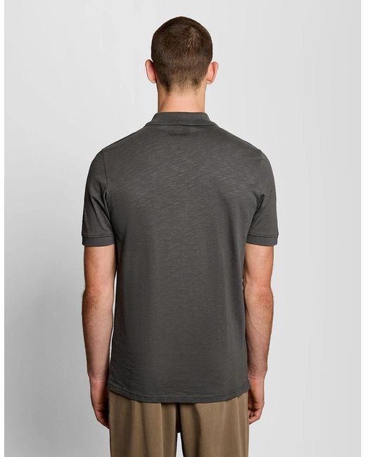 Lyle & Scott Gray Fine Cotton Slub Polo Shirt for men