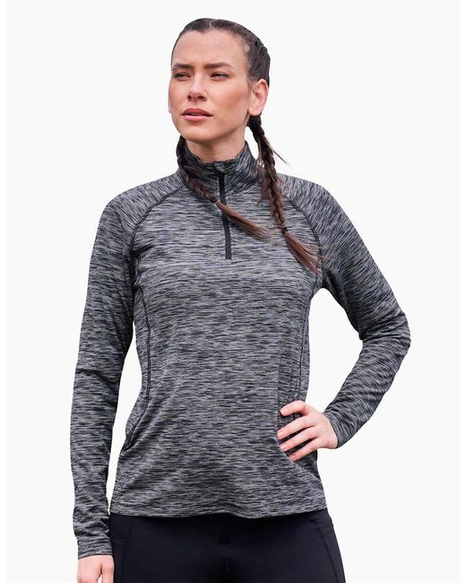 Mountain Warehouse Gray Ladies Bend & Stretch Half Zip Midlayer