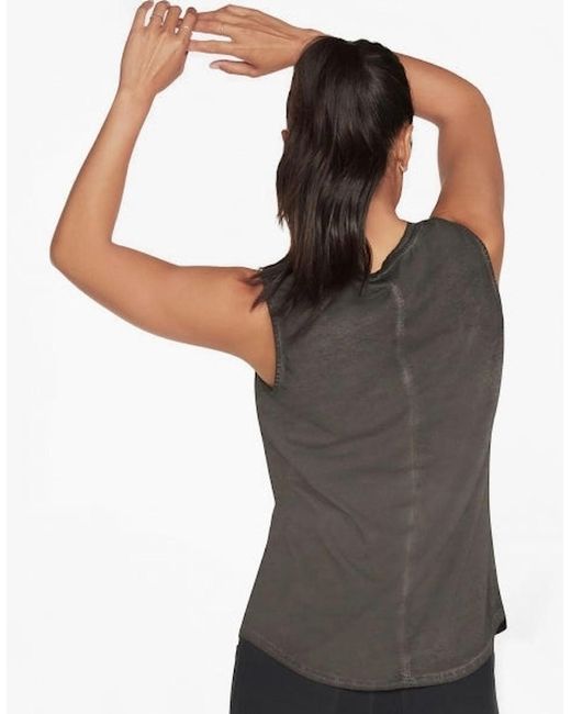 Skechers Gray W1Tt128/Blk Diamond Wash Hatha V-Neck Tank Bold