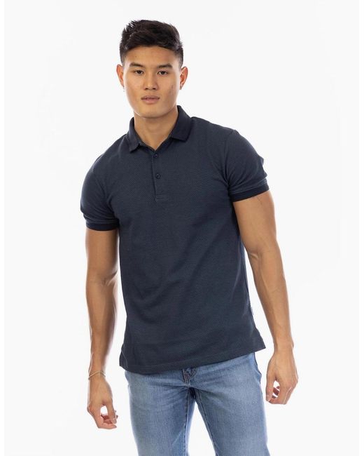 Peter Werth Blue Cosway Collared Neck Short Sleeve Polo Shirt for men