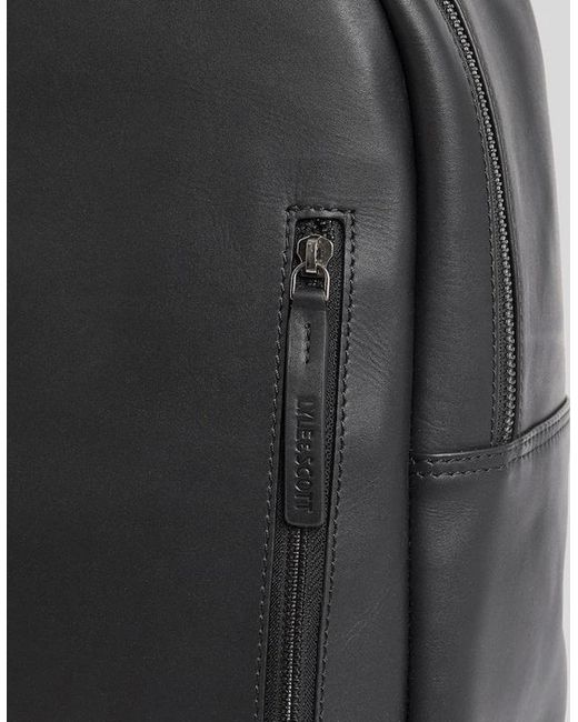 Lyle & Scott Black Leather Backpack for men