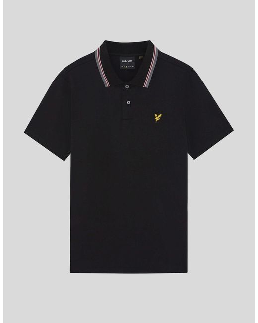 Lyle & Scott Black Tipped Track Polo Shirt for men