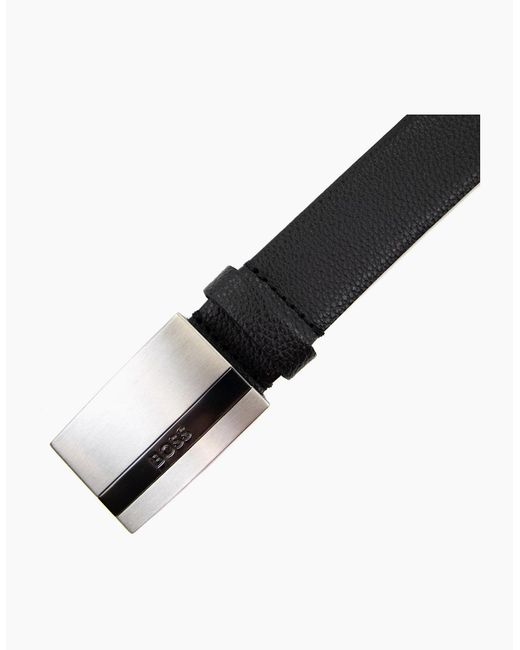 Boss Gray Baxton Engraved Plaque Buckle 001 for men