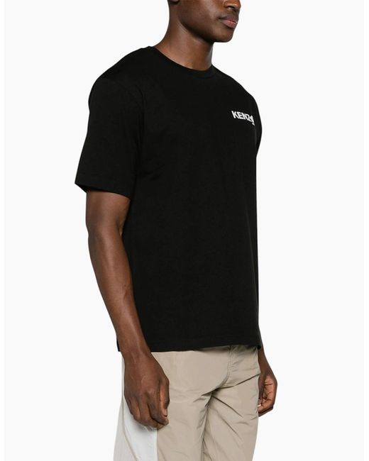 KENZO Black T Shirts Boke Flower 2.0 Cotton Crew Neck Short Sleeve for men