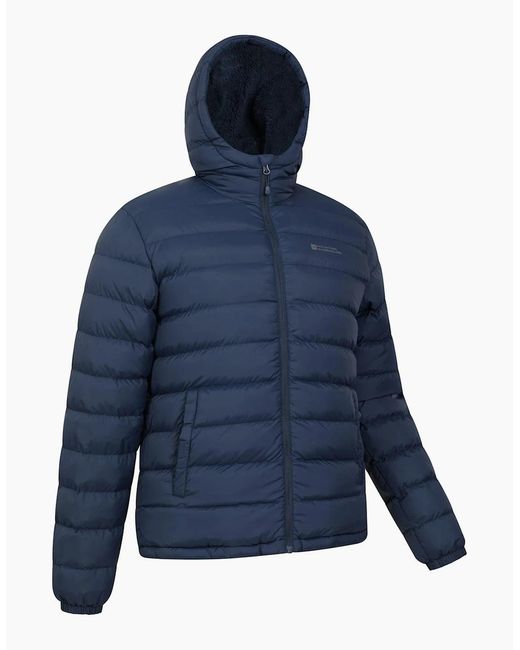 Mountain Warehouse Blue Seasons Faux Fur Lined Padded Jacket for men