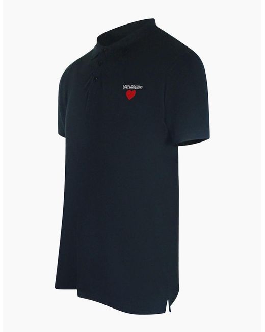 Love Moschino Blue Heart Logo Polo Shirt for men