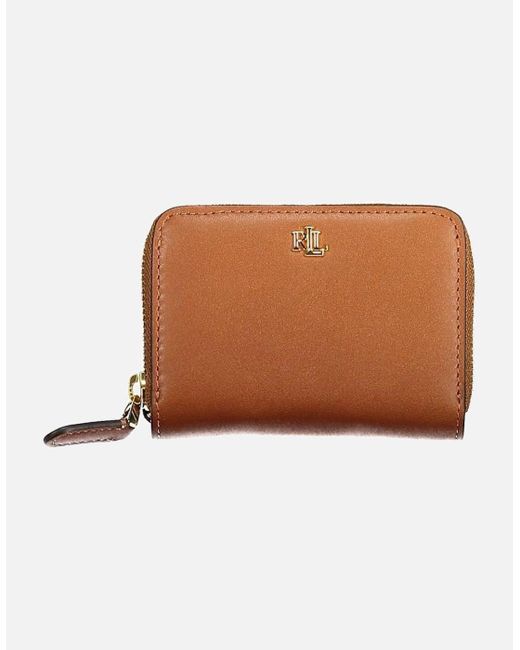 Ralph Lauren Brown Zip Closure Wallet With Coin Purse And Card Slots