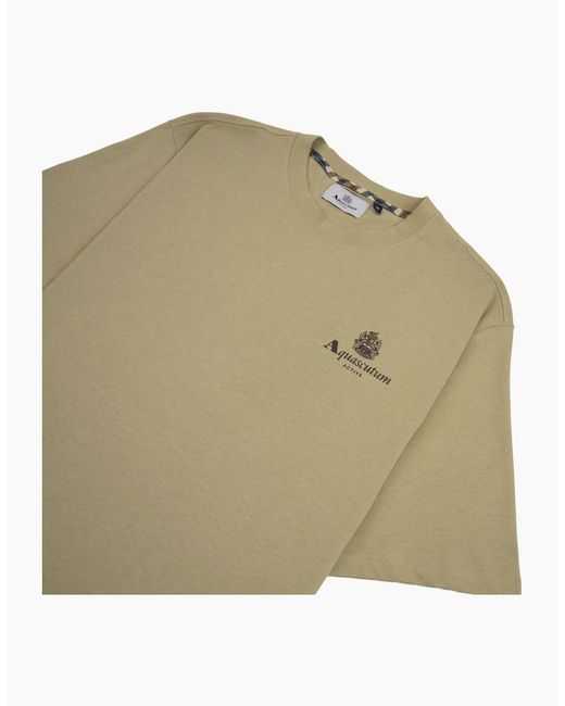 Aquascutum Green Active Small Logo T Shirt for men