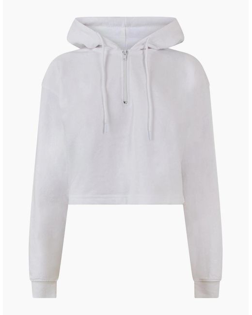 Miso White Cropped Hoodie