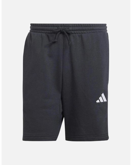 Adidas Black Essential 3 Stripes French Terry Shorts Summer Casual Beach Bermuda for men
