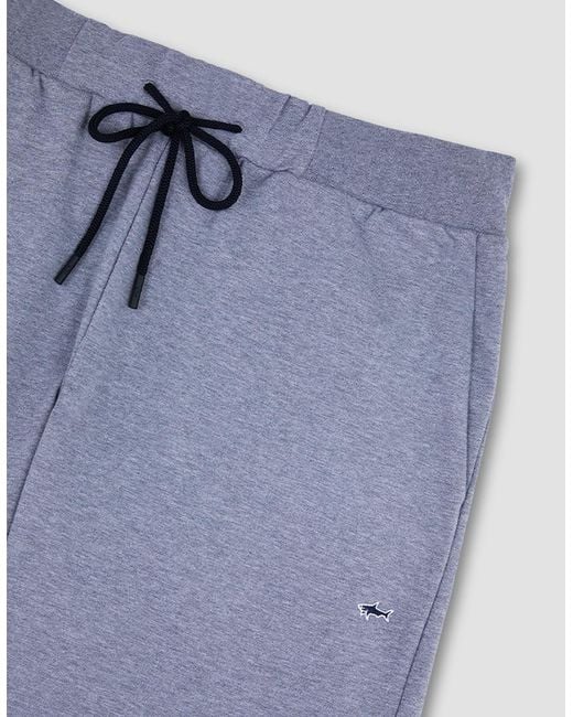 Paul & Shark Blue Shark Badge Stretch Fleece Cotton Bermuda Shorts for men