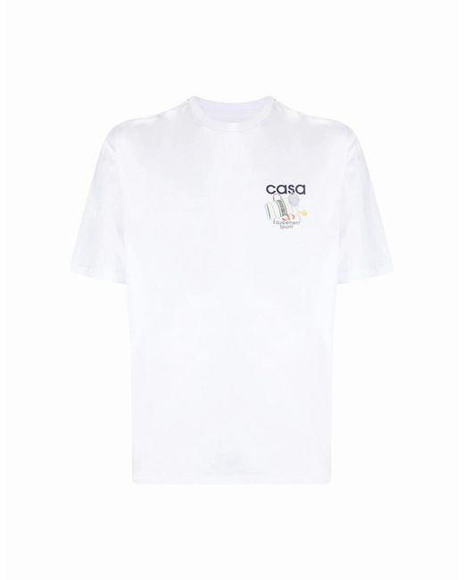 Casablanca White Equipment Sportive Cotton T-Shirt for men