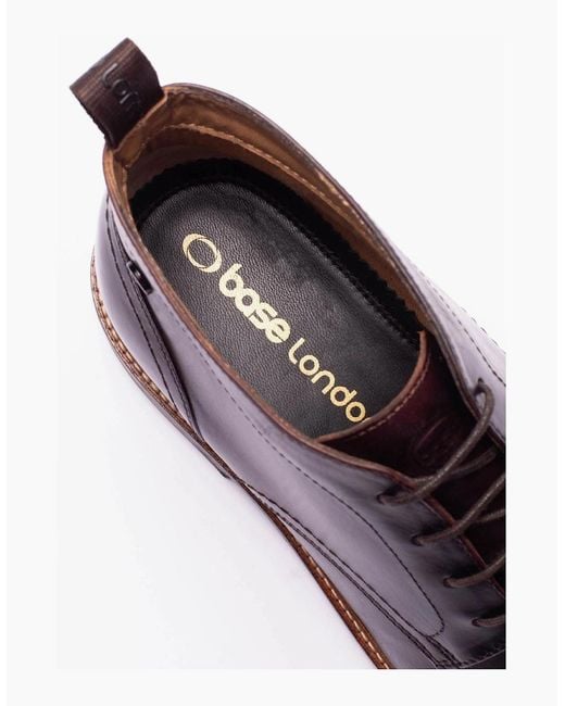 Base London Purple London Belgrave Leather Washed Ankle Boots for men
