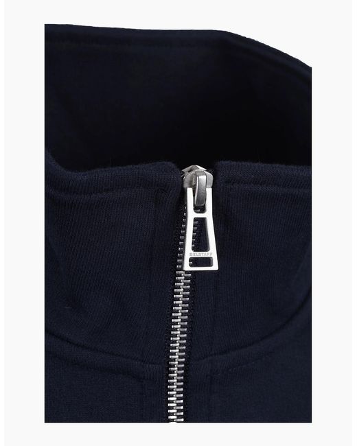 Belstaff Blue Half Zip Sweatshirt Dark Ink for men