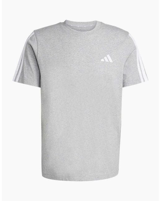 Adidas Gray 3 Stripes T-Shirt for men