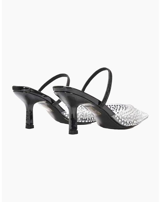 XY London White Ladies Tia Patent Perspex Court Shoes
