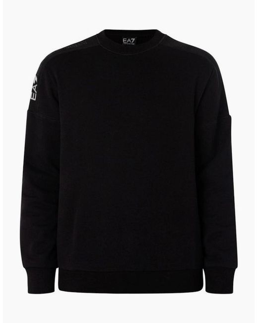 EA7 Black Tape Sleeve Sweatshirt for men