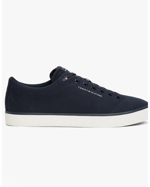 Tommy Hilfiger Blue Hi Vulc Low Core Canvas Trainers Desert Sky for men