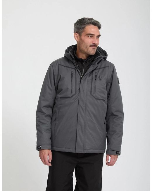 Spyder Gray Snow System Ski Jacket for men