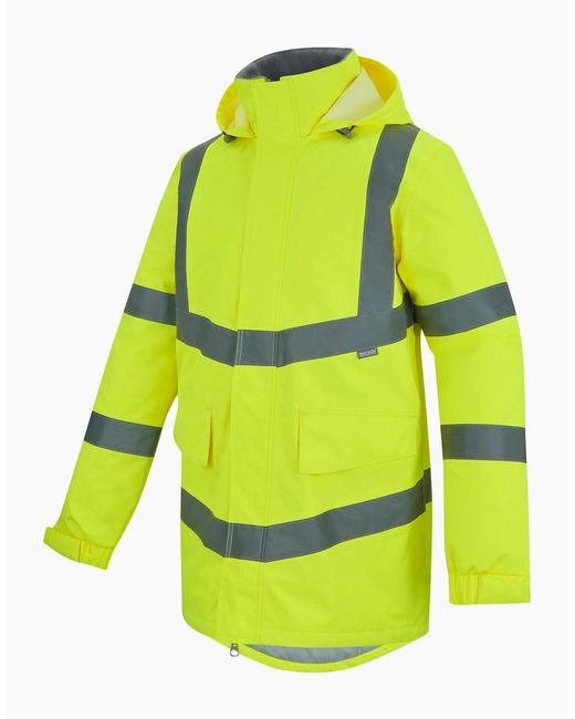 Regatta Yellow Pro Contract Dover Hi-Vis Parka for men