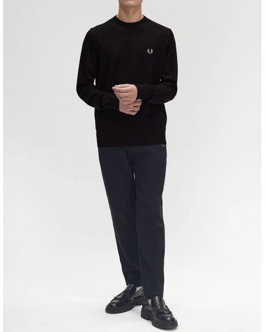 Fred Perry Blue Classic Crewneck Jumper for men