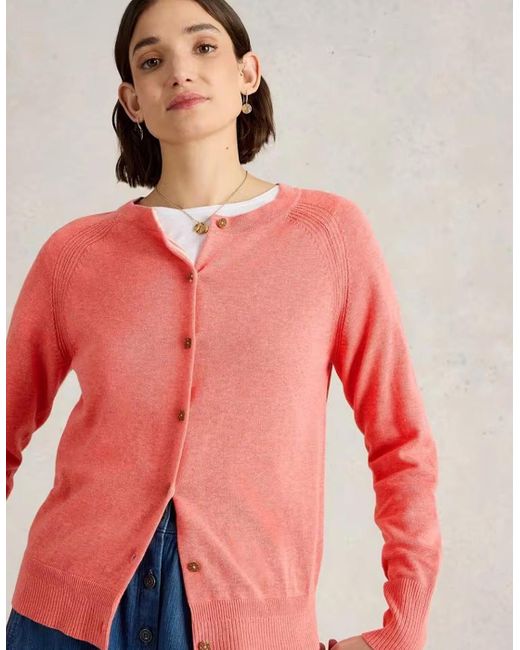 White Stuff Red Lulu Cardi Mid Coral