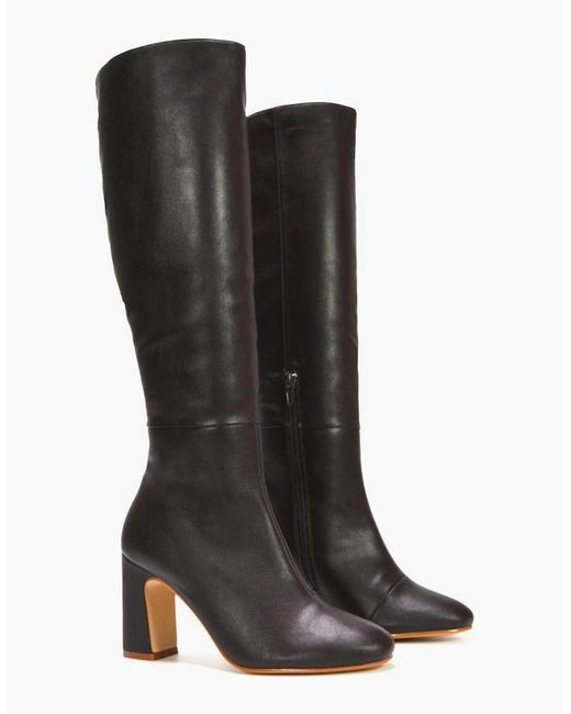 XY London Black Ladies Lillia Knee-High Boots