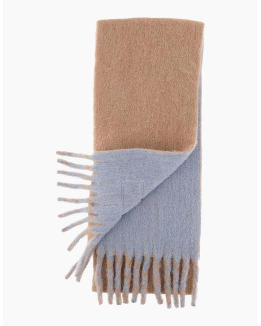AMI White Bicolour Double Face Scarf