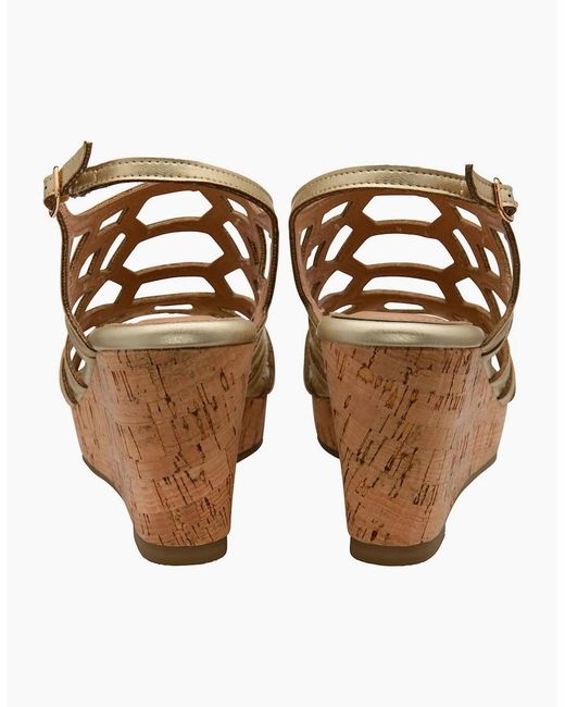 Lotus Metallic Rhi Wedge Sandals
